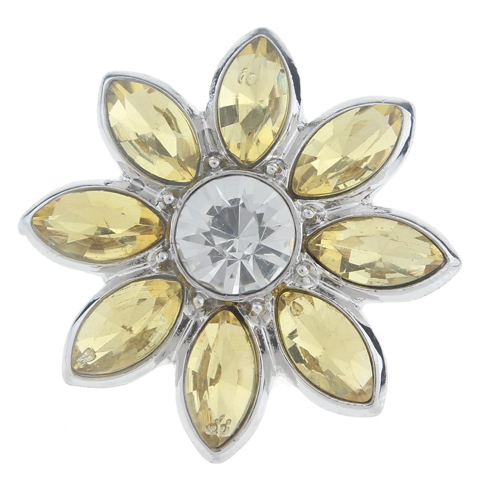 20mm flower Snap Button with rhinestone