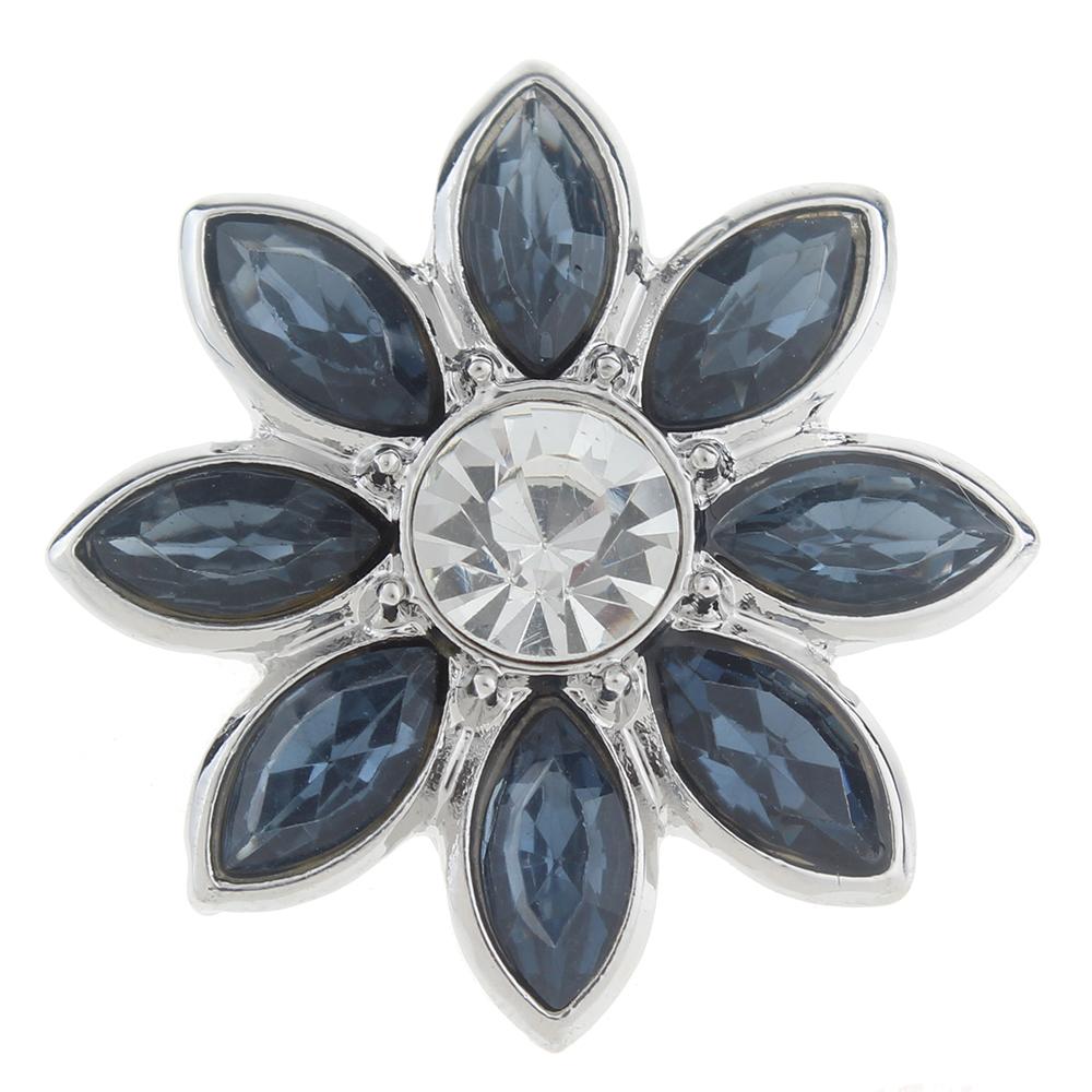 20mm flower Snap Button with rhinestone