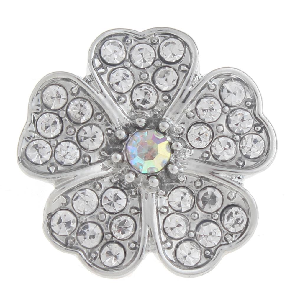 20mm flower Snap Button with rhinestone