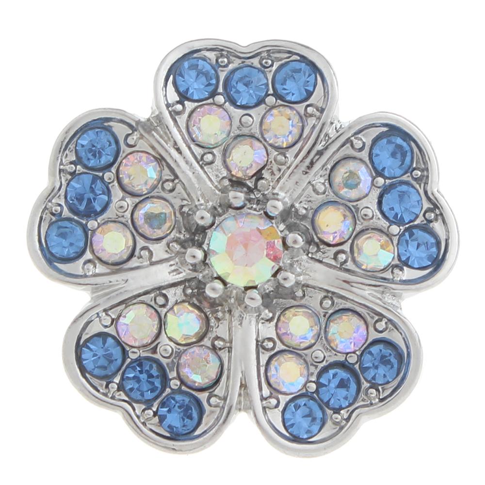 20mm flower Snap Button with rhinestone