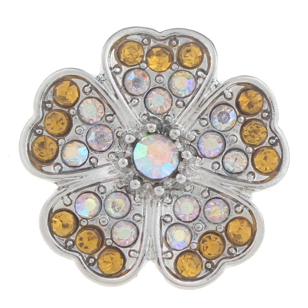 20mm flower Snap Button with rhinestone