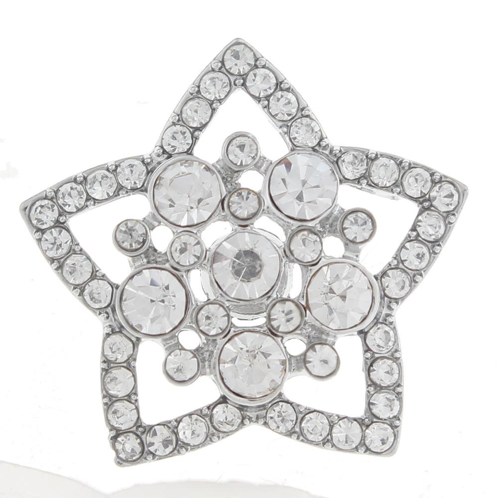 20mm five-pointed star Snap Button with rhinestone