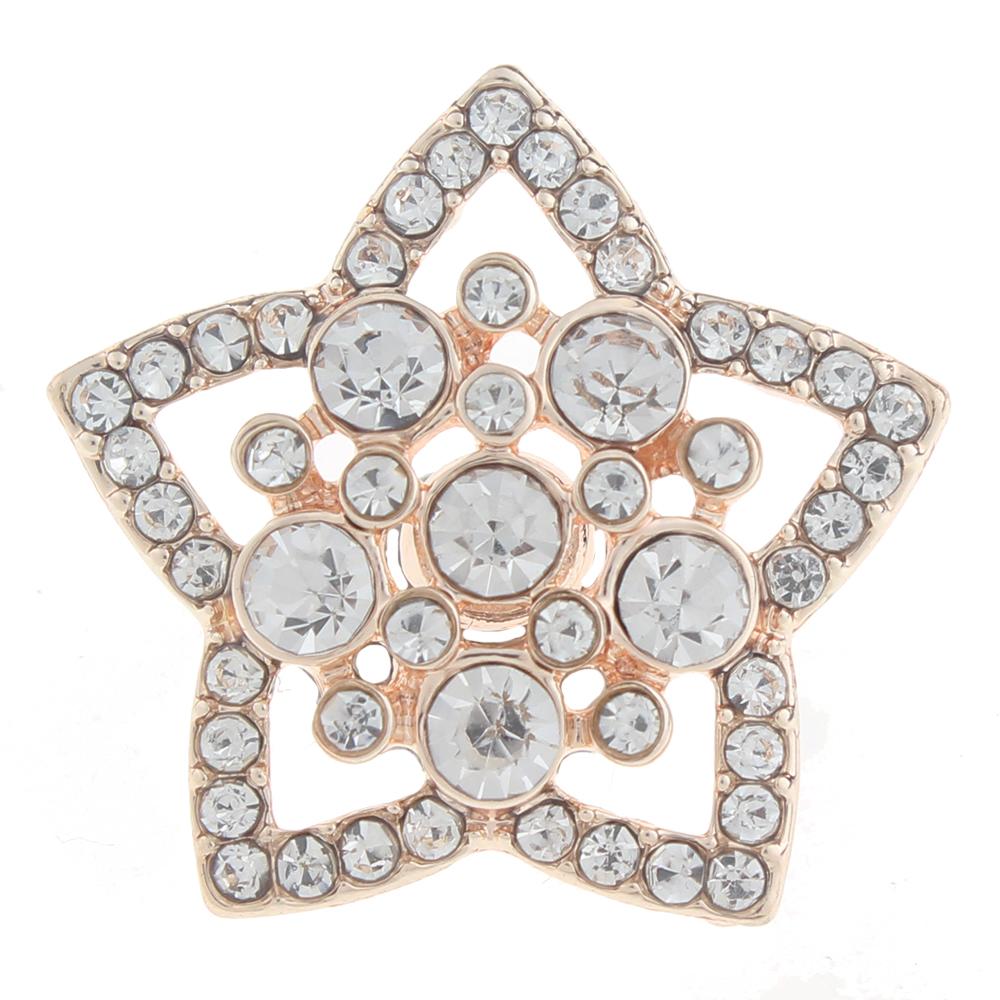 20mm five-pointed star Snap Button with rhinestone