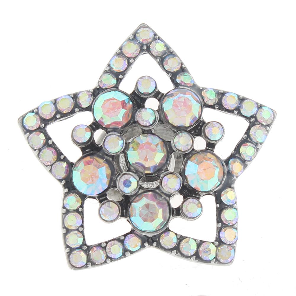 20mm five-pointed star Snap Button with rhinestone