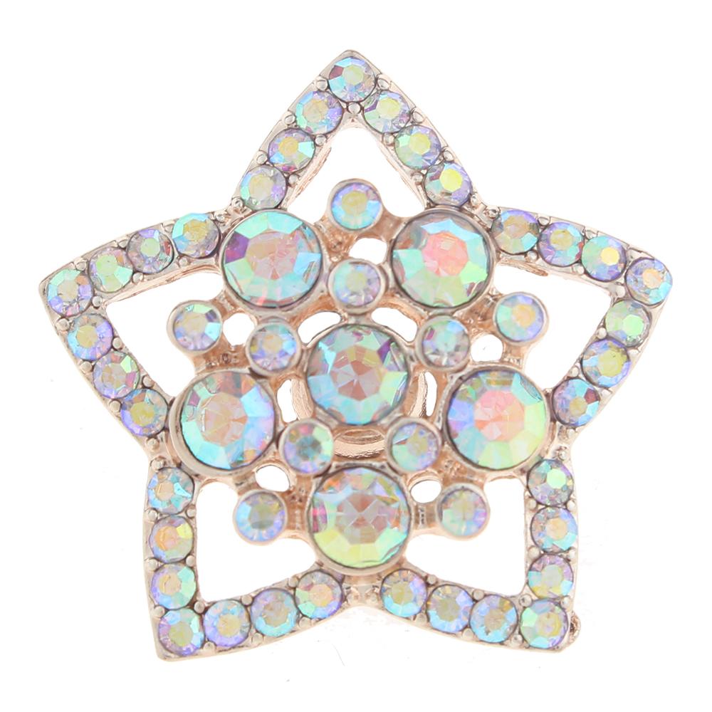 20mm five-pointed star Snap Button with rhinestone