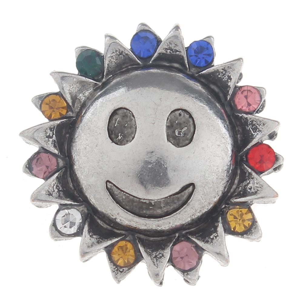 20mm Smiley face Snap Button with rhinestone