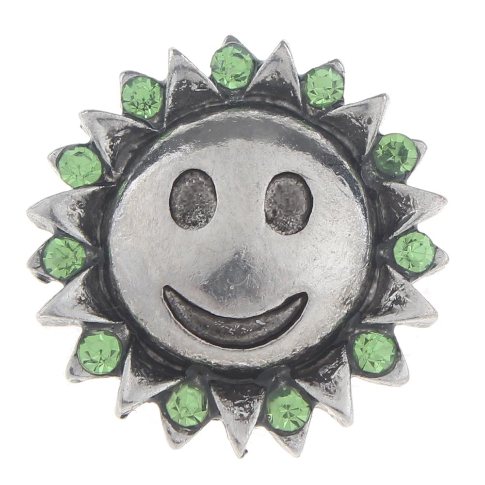 20mm Smiley face Snap Button with rhinestone