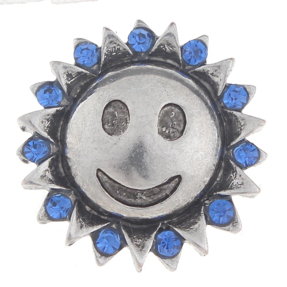 20mm Smiley face Snap Button with rhinestone