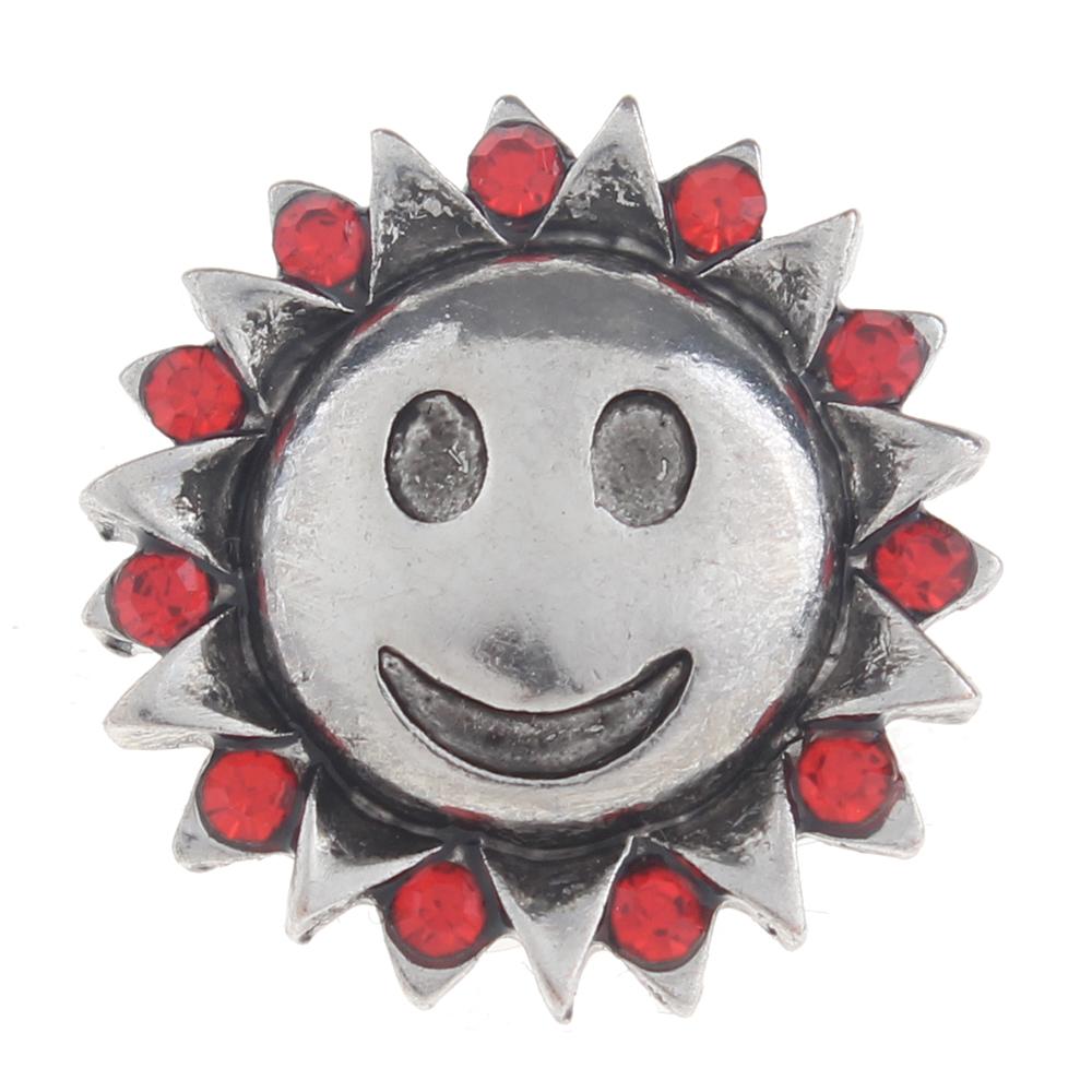 20mm Smiley face Snap Button with rhinestone