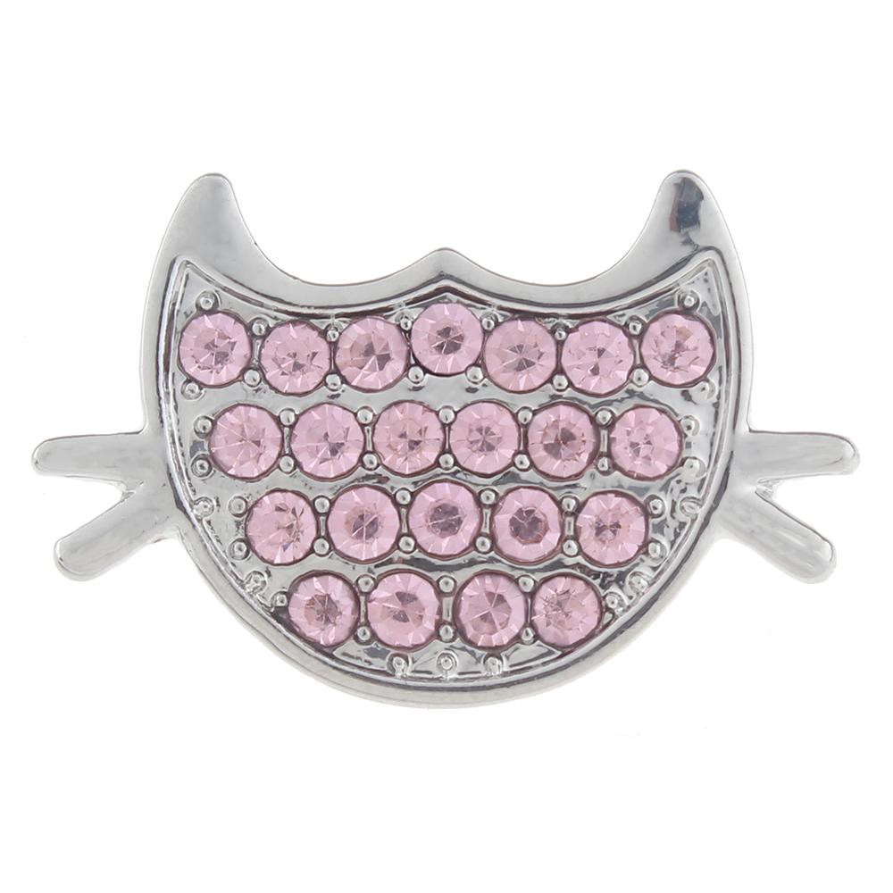 20mm cat Snap Button with rhinestone