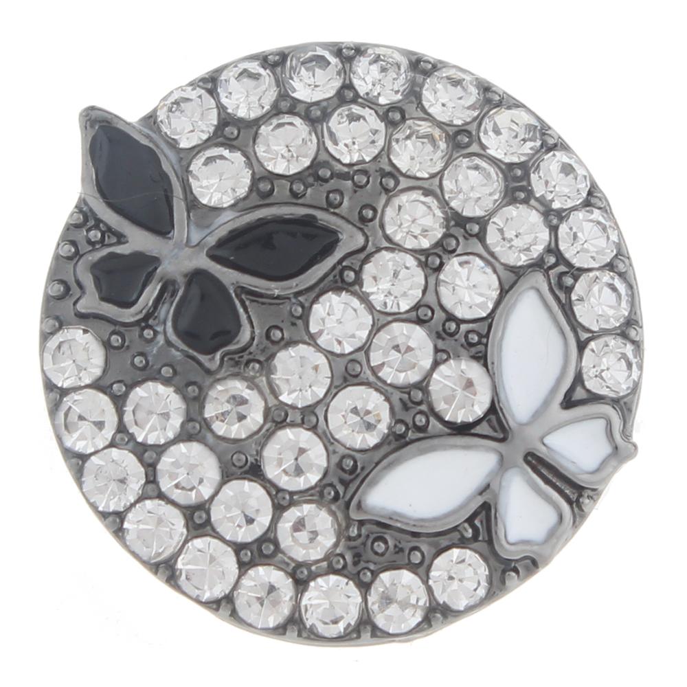20mm butterfly  Snap Button with rhinestone