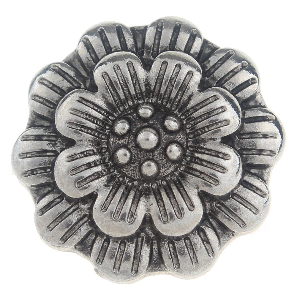 20mm flower Snap Button plated sliver