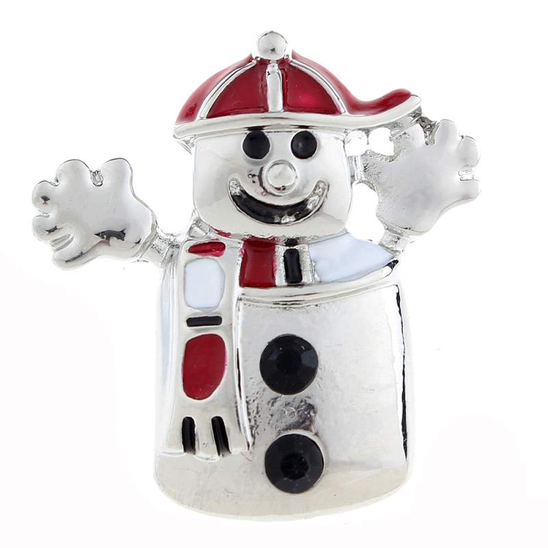 20mm snowman Snap Button with rhinestone