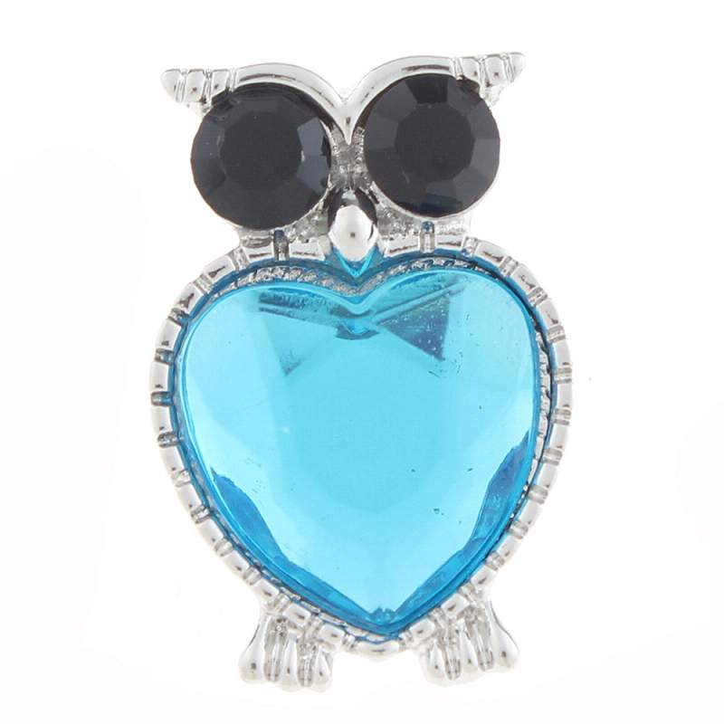 20mm owl Snap Button with rhinestone