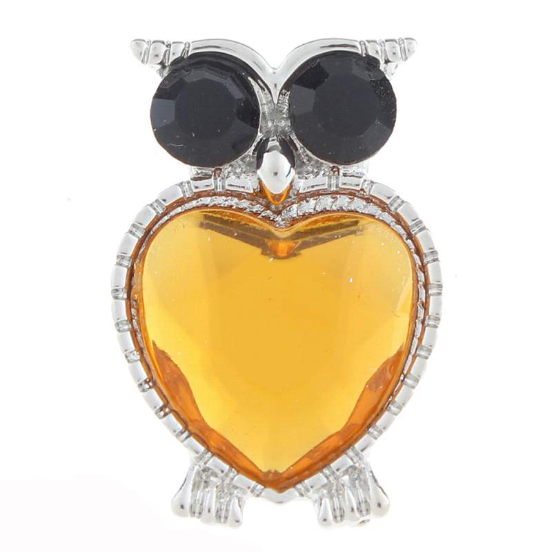 20mm owl Snap Button with rhinestone