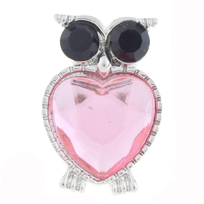 20mm owl Snap Button with rhinestone