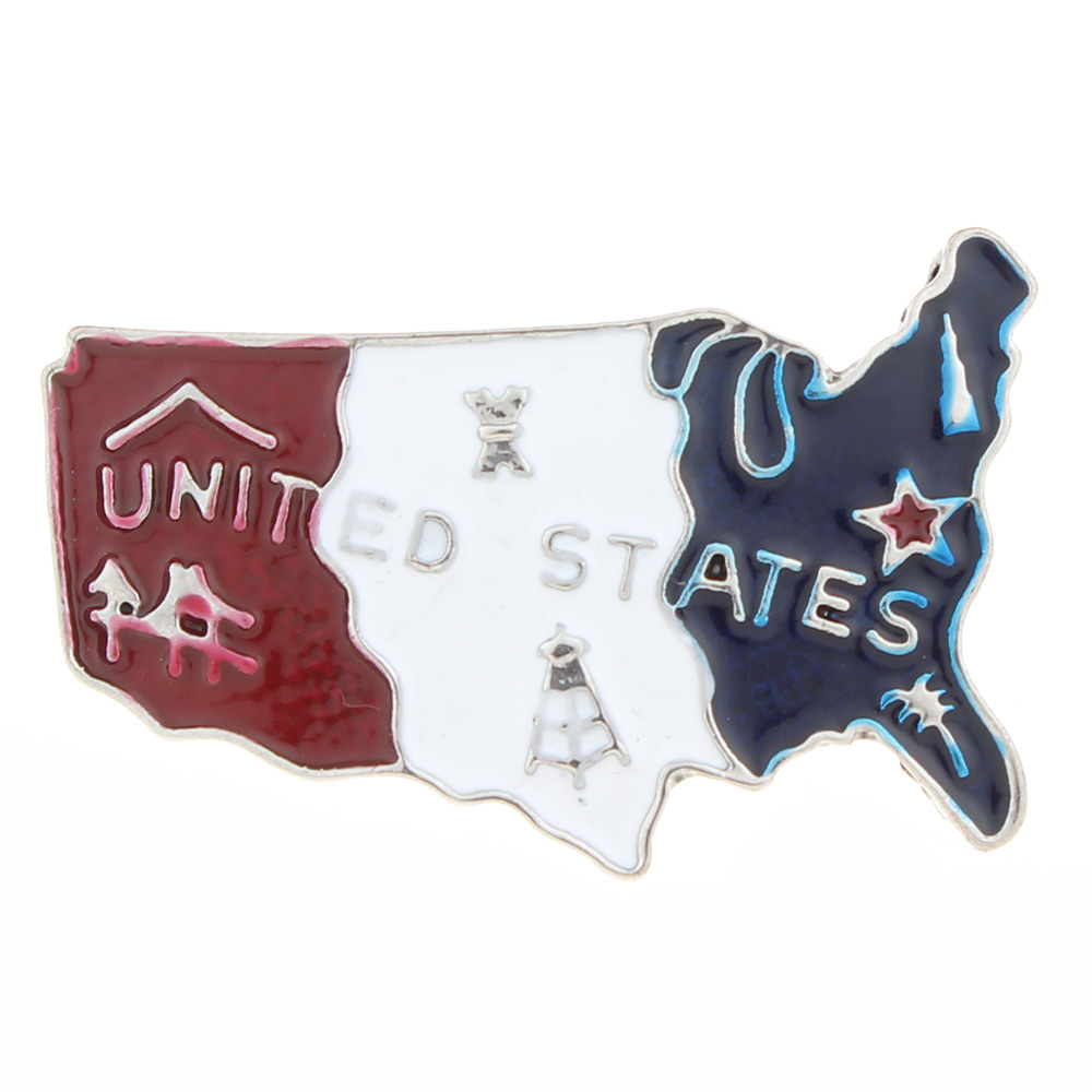 20mm USA map Snap Button with enamel