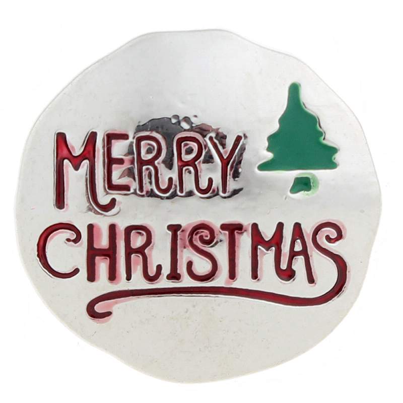 20mm Merry Christmas Snap Button with enamel