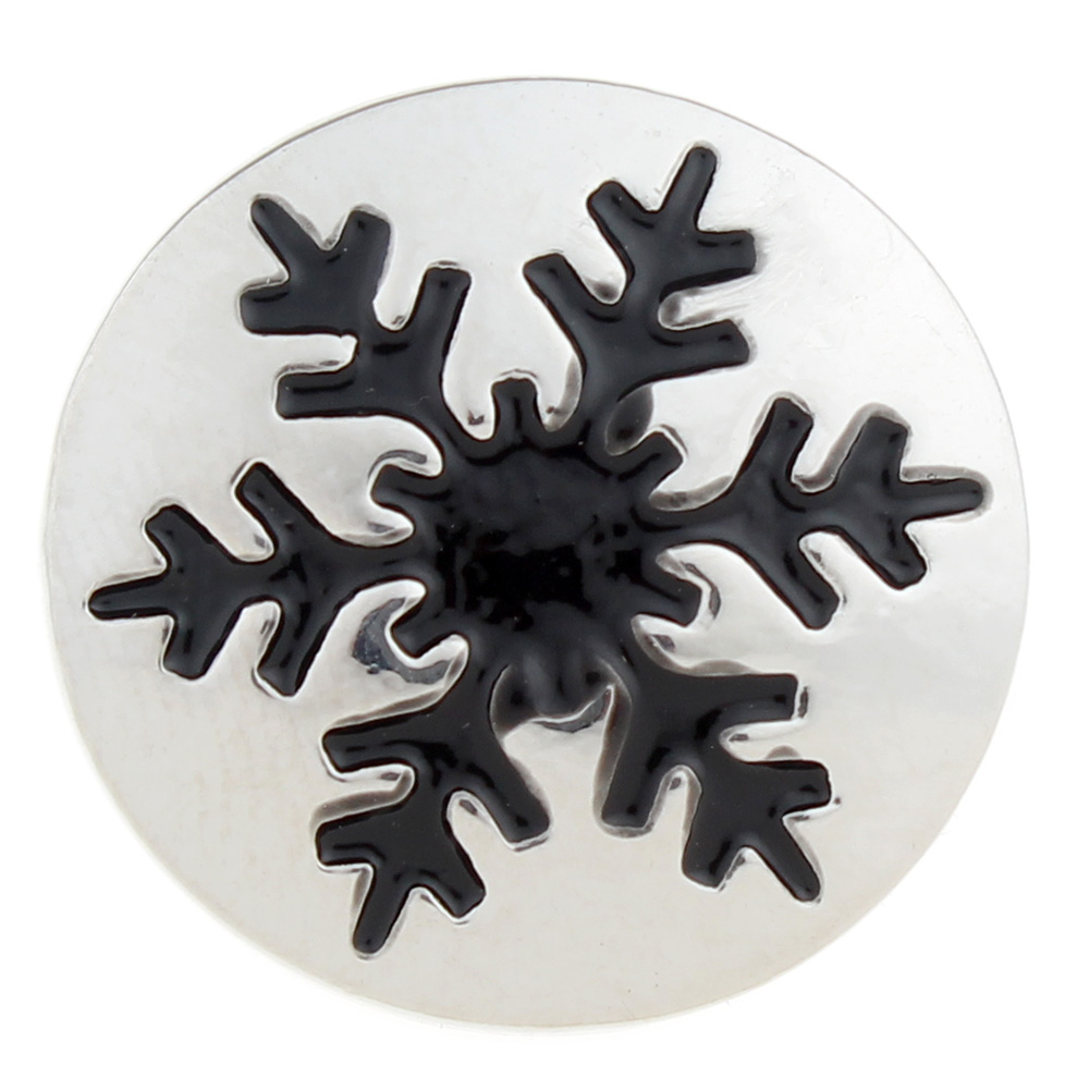 20mm Christmas snowflake Snap Button with enamel