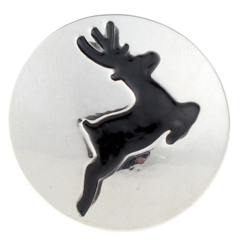 20mm Christmas deer Snap Button with enamel