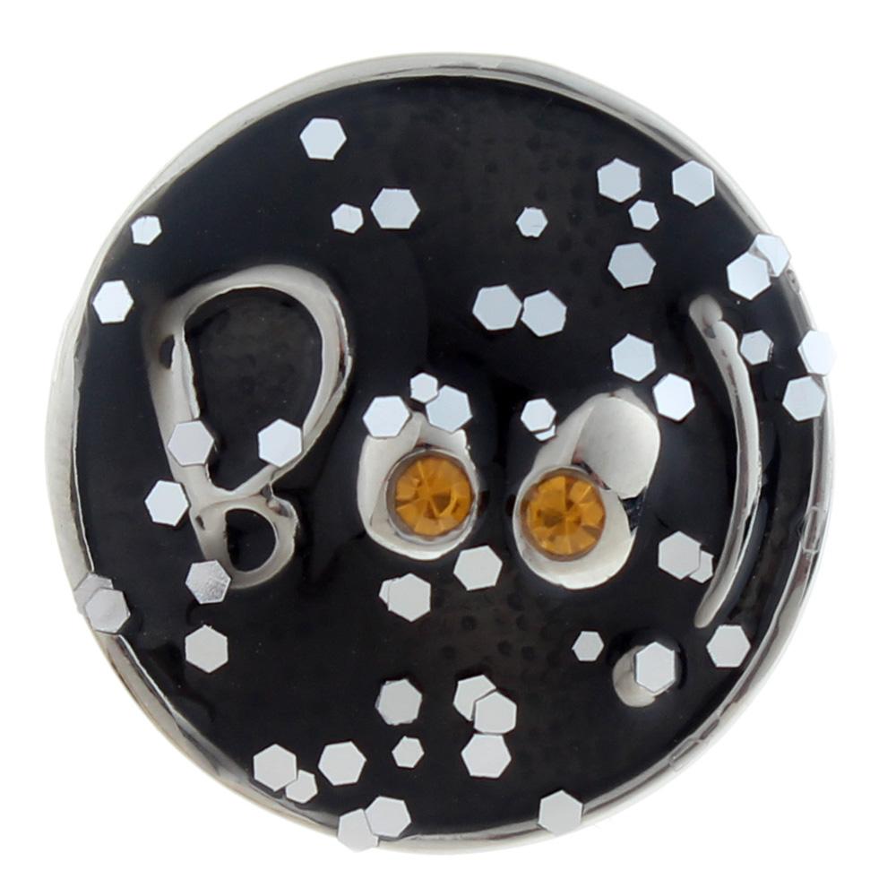 20mm BOO! design Snap Button with rhinestone