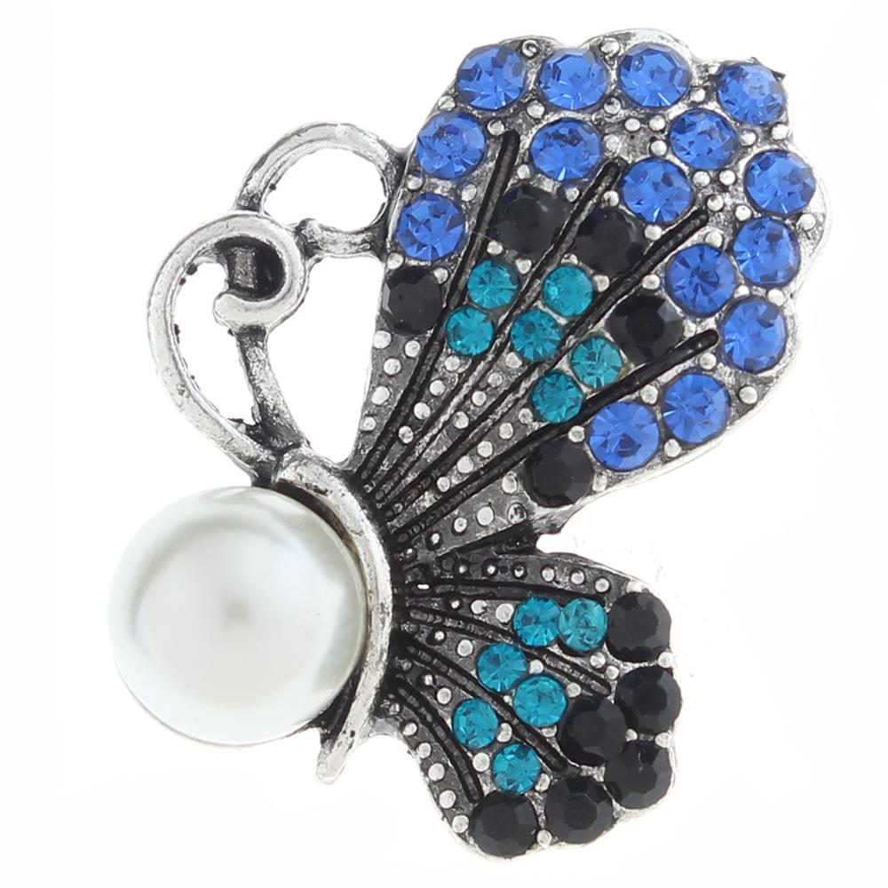 20mm butterfly Snap Button with rhinestone