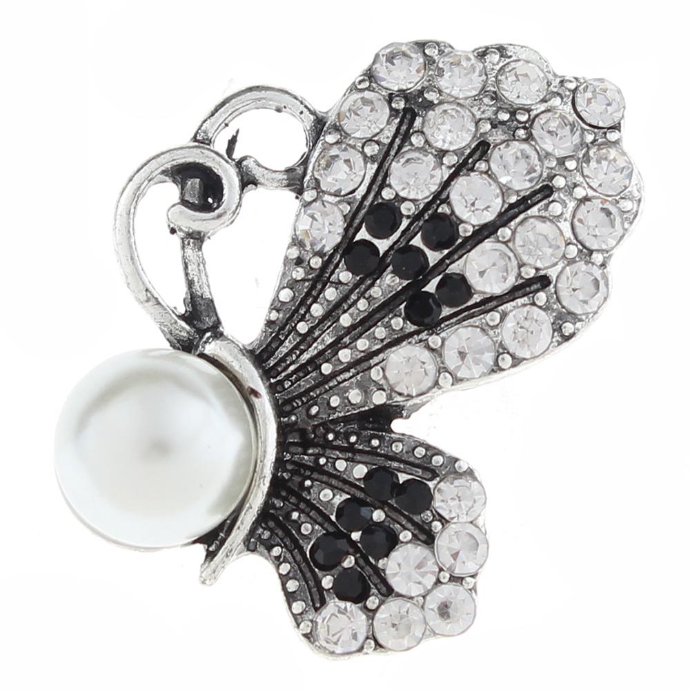 20mm butterfly Snap Button with rhinestone