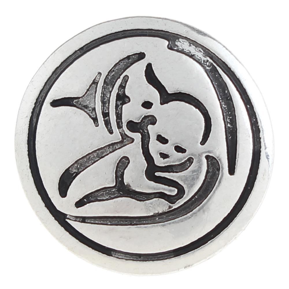 20mm mother and Baby Snap Button plated sliver