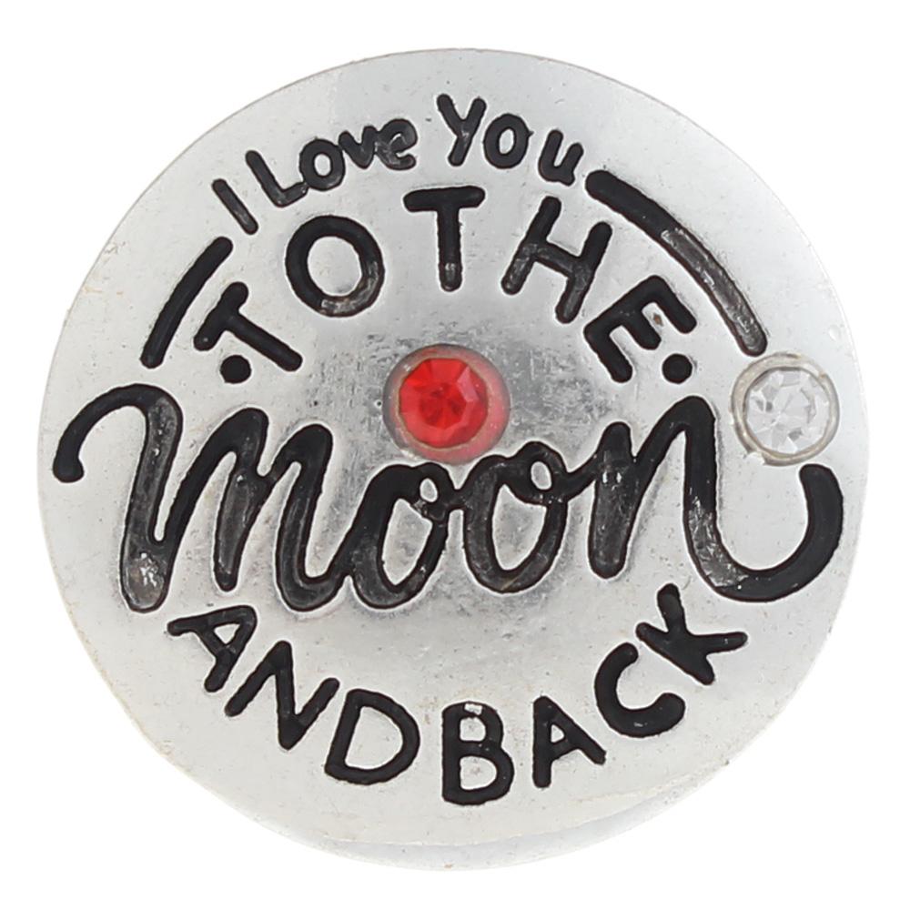 20mm love Snap Button plated sliver with enamel