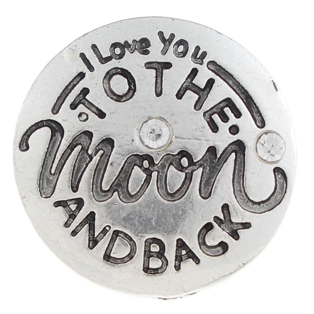 20mm love Snap Button plated sliver with enamel