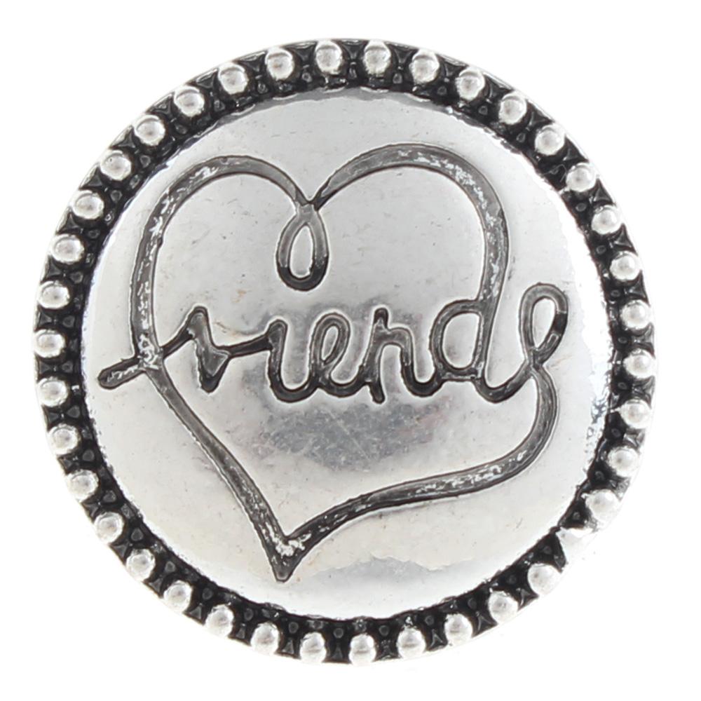 20mm friend Snap Button plated sliver