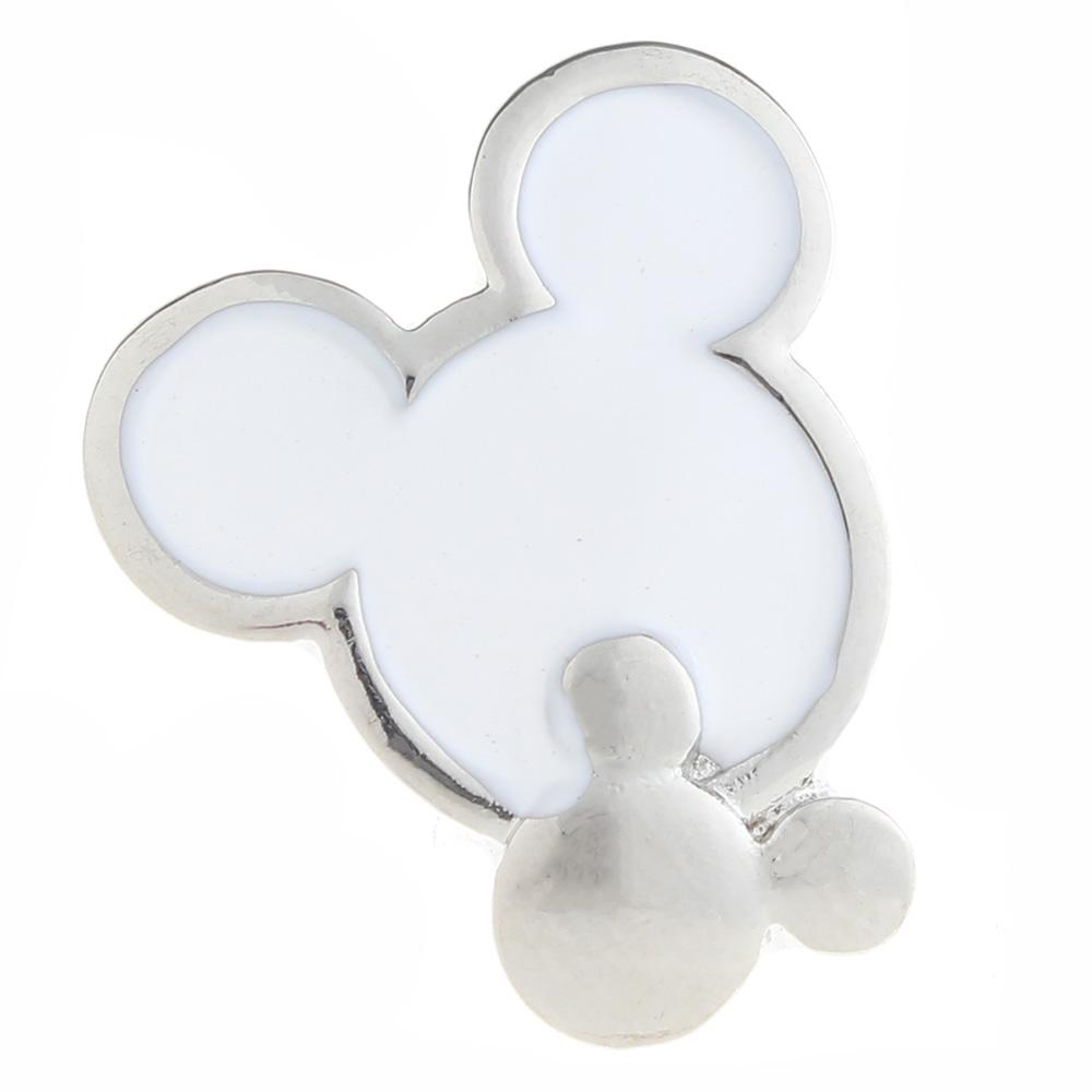 20mm mouse Snap Button plated sliver with enamel