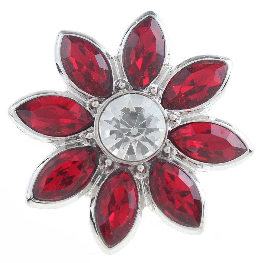 20mm Snap Button plated sliver with rhinestone