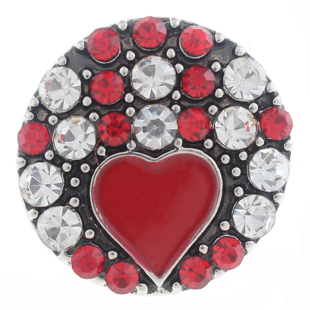 20mm Snap Button plated sliver with rhinestone