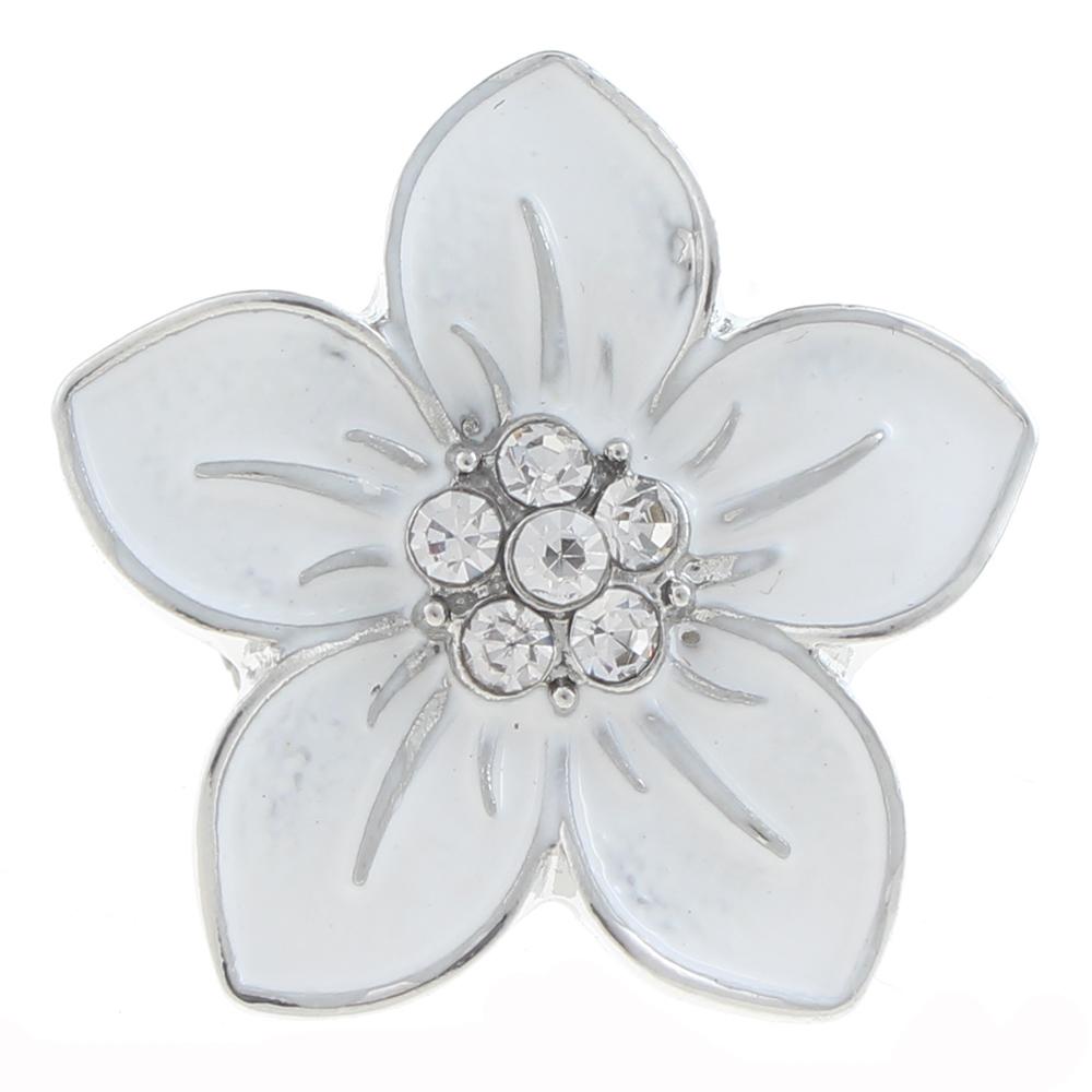 20mm Snap Button plated sliver with rhinestone