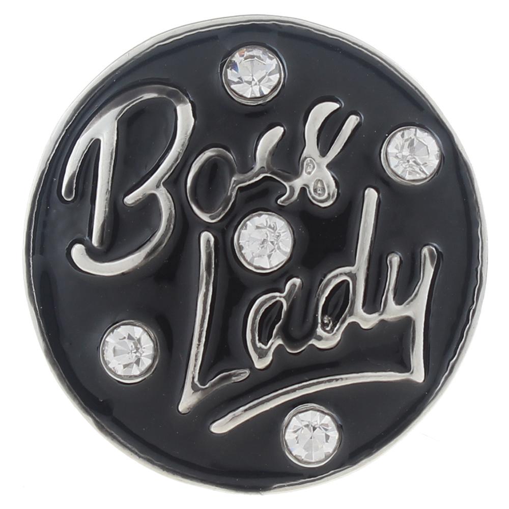 20mm Snap Button plated sliver with rhinestone