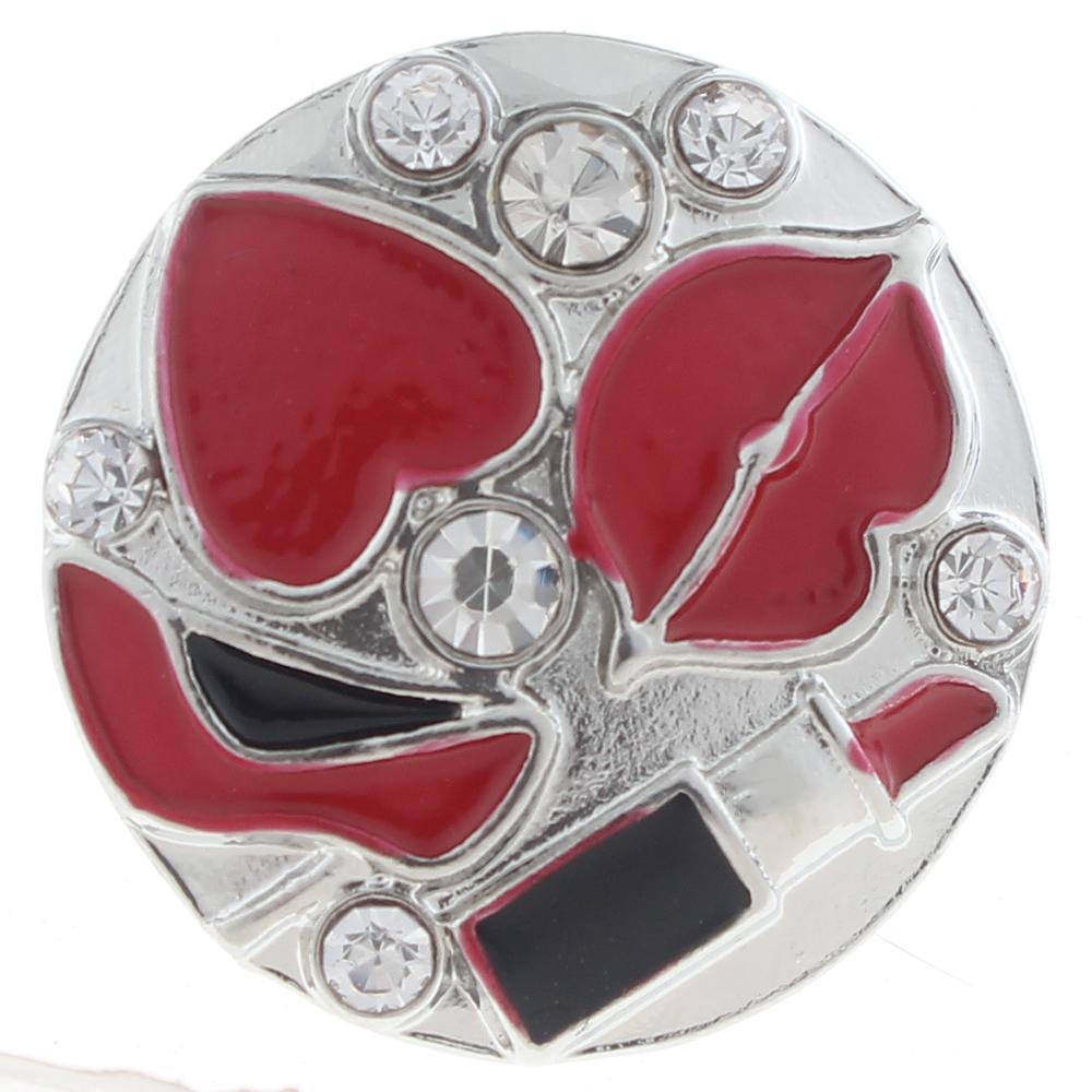 20mm Snap Button plated sliver with rhinestone