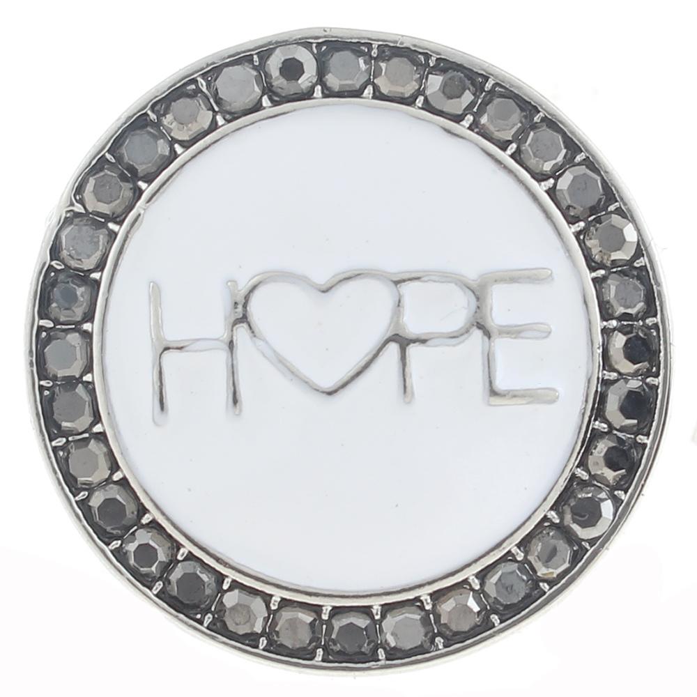 20mm Snap Button plated sliver with rhinestone