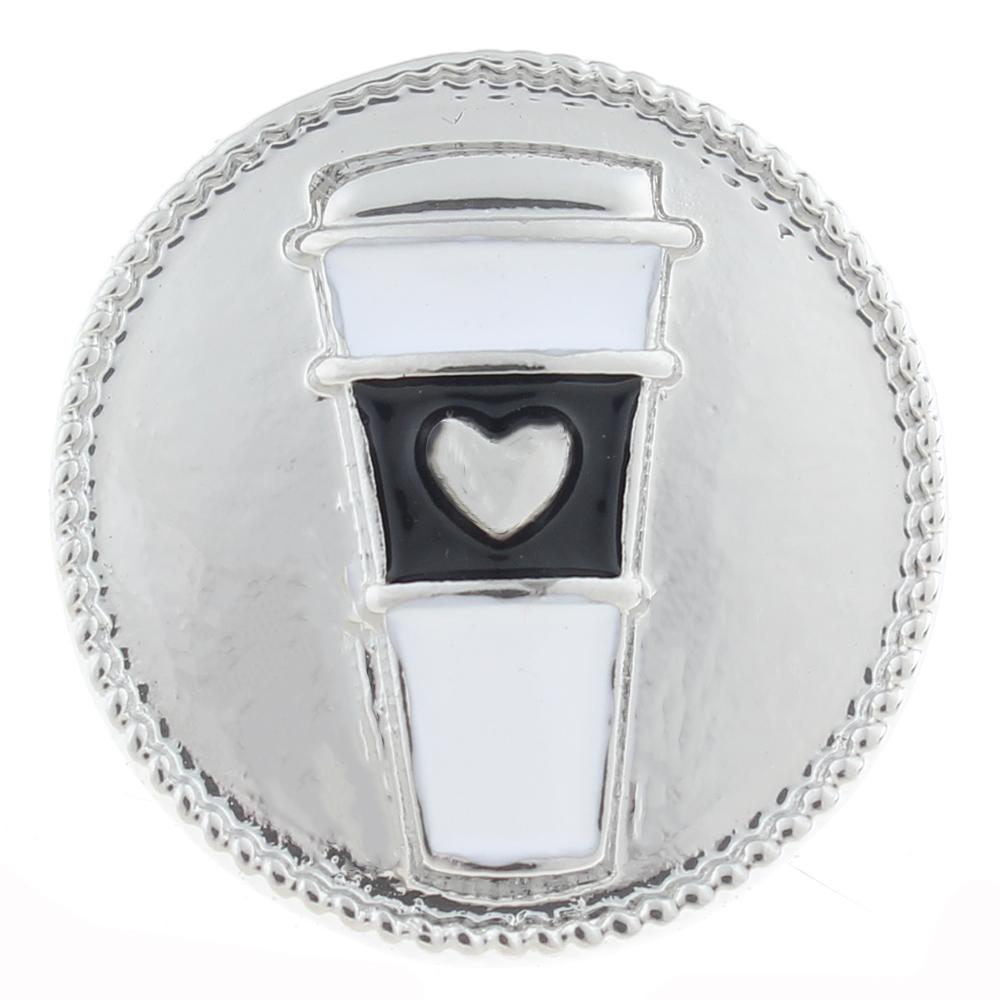 20mm Snap Button plated sliver with rhinestone