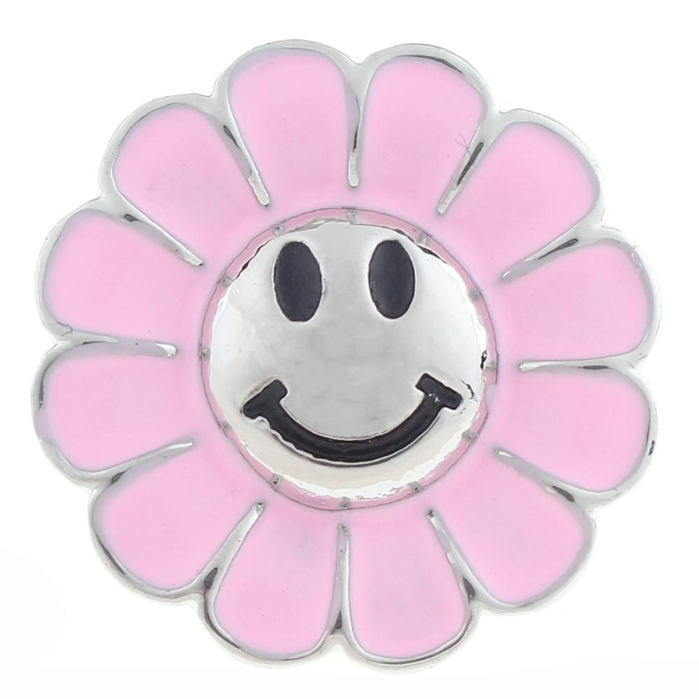 20mm Snap Button plated sliver with rhinestone