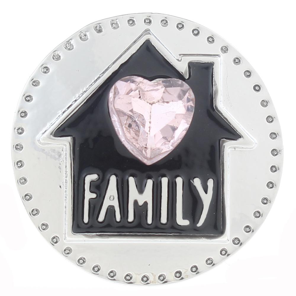 20mm Snap Button plated sliver with rhinestone