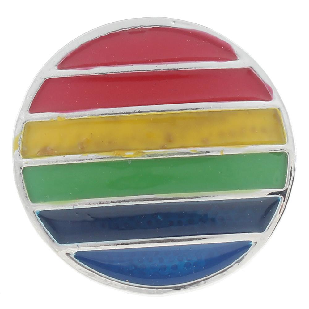 20mm Snap Button plated sliver with rhinestone