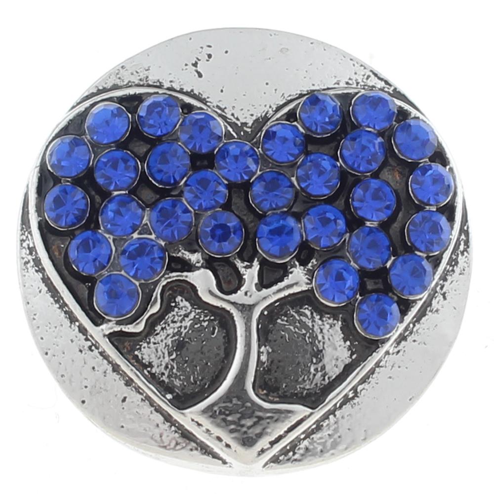 20mm Snap Button plated sliver with rhinestone