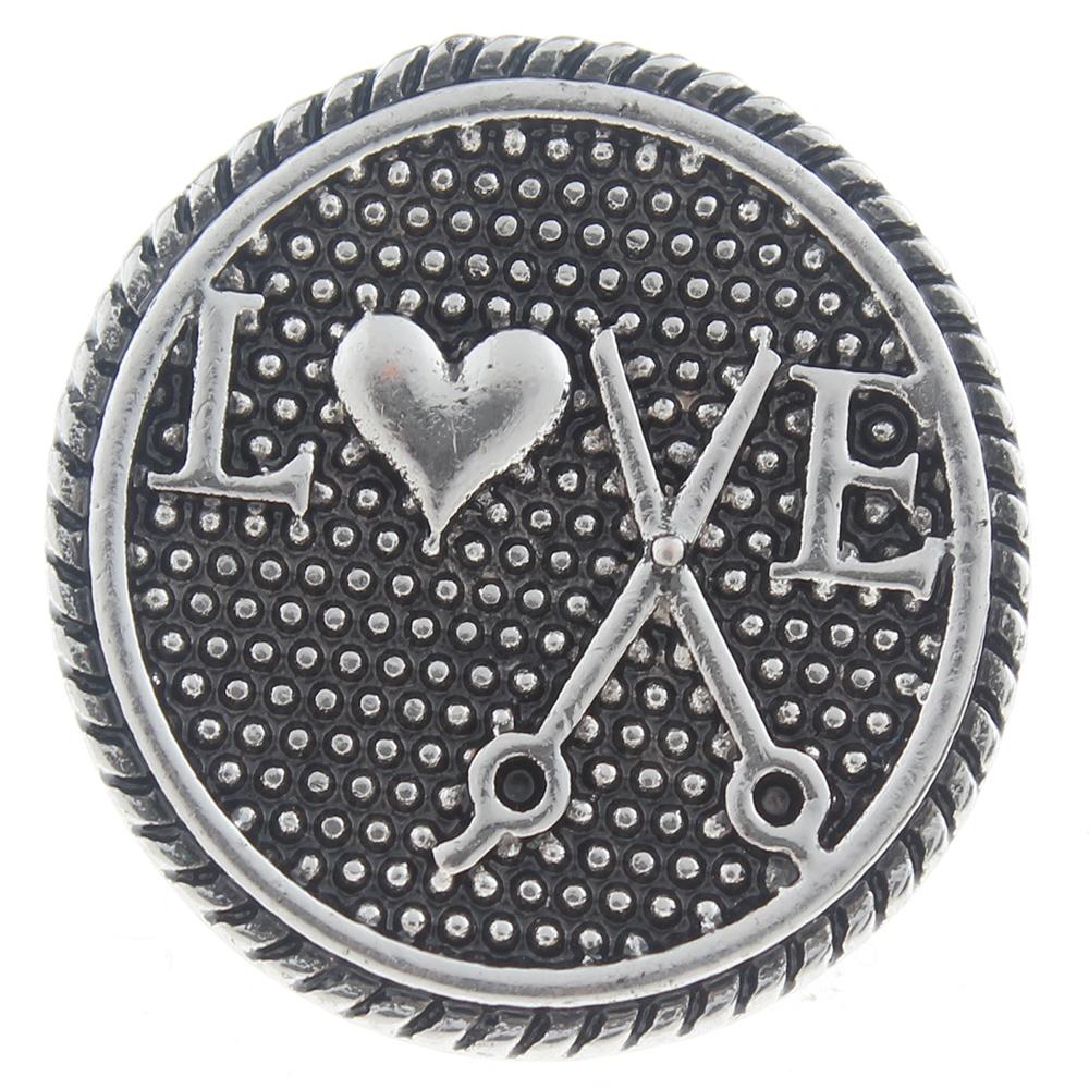 20mm Snap Button plated sliver with rhinestone