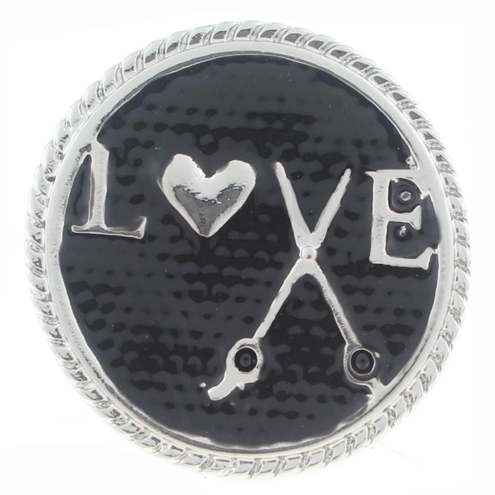 20mm Snap Button plated sliver with rhinestone