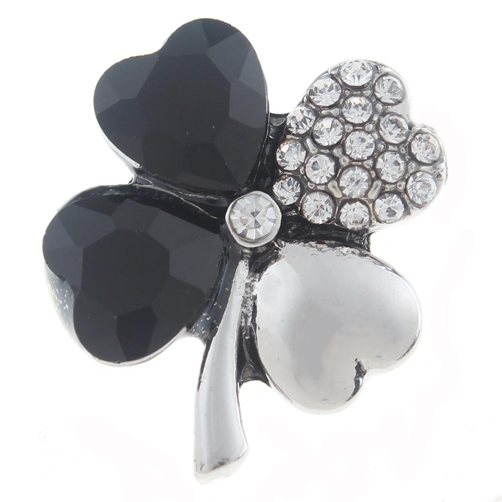 20mm Snap Button plated sliver with rhinestone