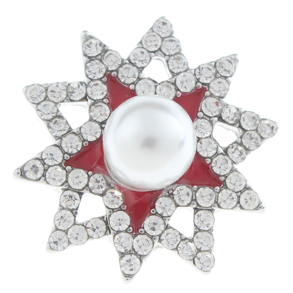 20mm Snap Button plated sliver with rhinestone