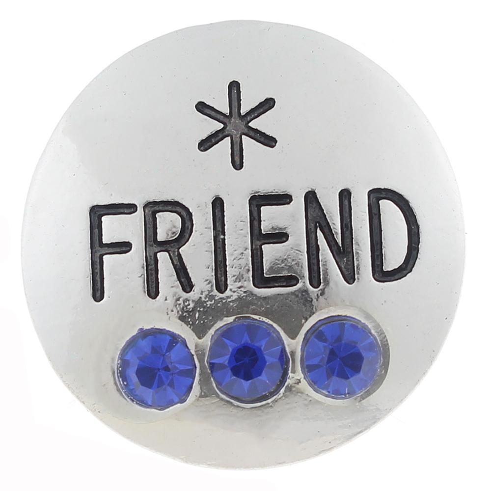 20mm Snap Button plated sliver with rhinestone