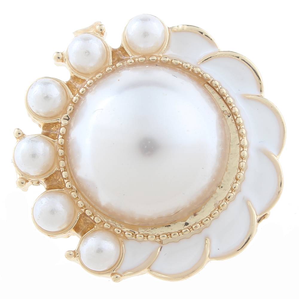 W09 White Imitation Zircon Snap Button Bracelets Jewelry Findings 