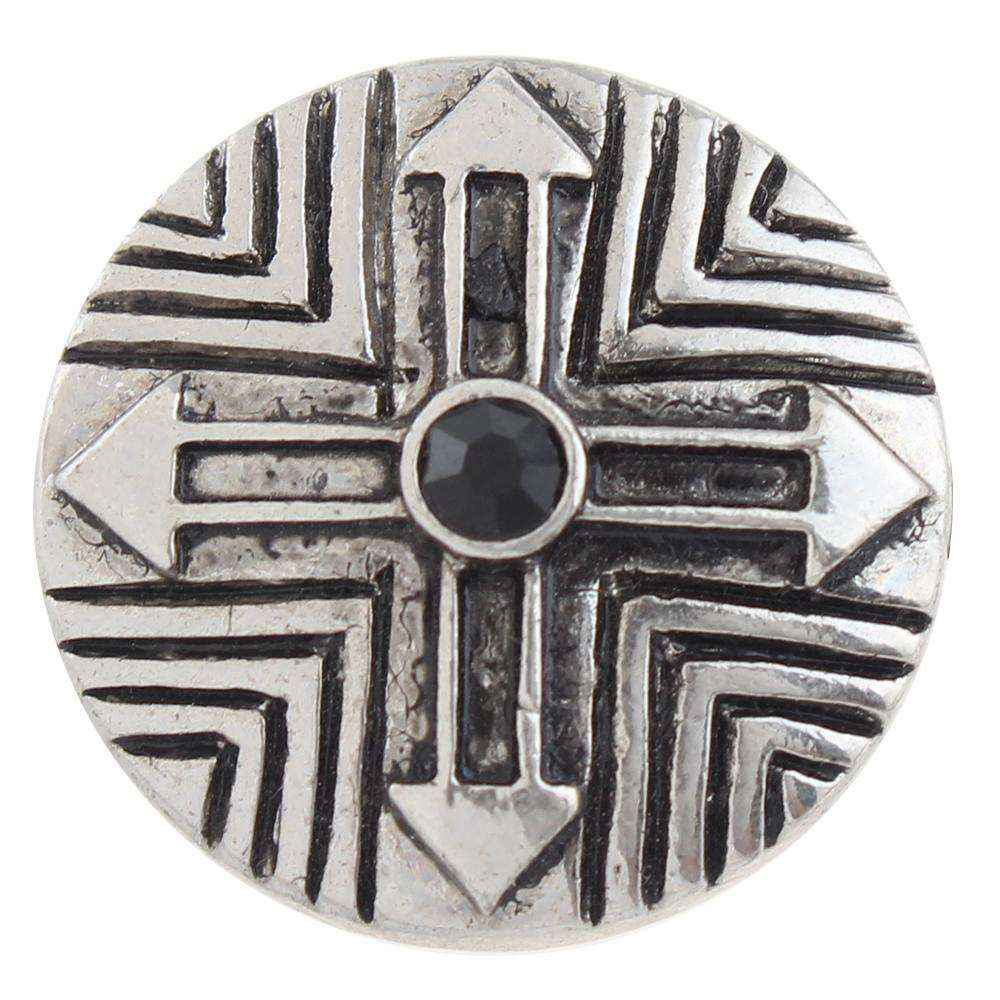 Black Faith Cross 20mm Snap Button